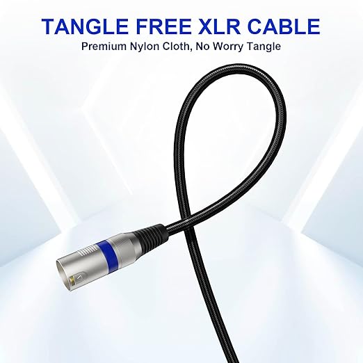 Professional 4 Pack 25FT XLR Cables, Noise Free and Long-Lasting Braided XLR Microphone Cable, All Copper Conductors Balanced Male to Female Mic Cable for Studio Monitor, Mixer, DMX, Colorful