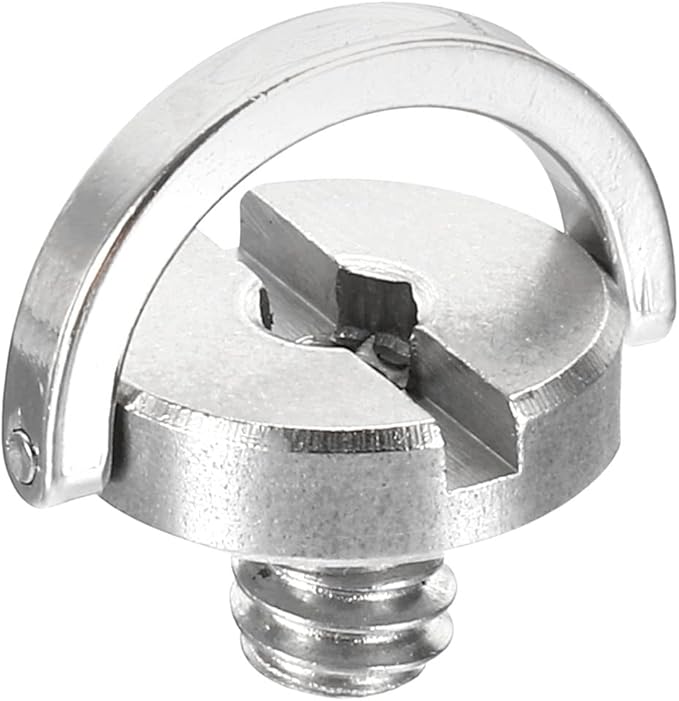 PATIKIL 1/4-20 Thread 11mm Length D-Ring Stainless Steel Camera Fixing Screw, D Shaft Quick Release Plate Screw for Camera Tripod/Monopod, Silver