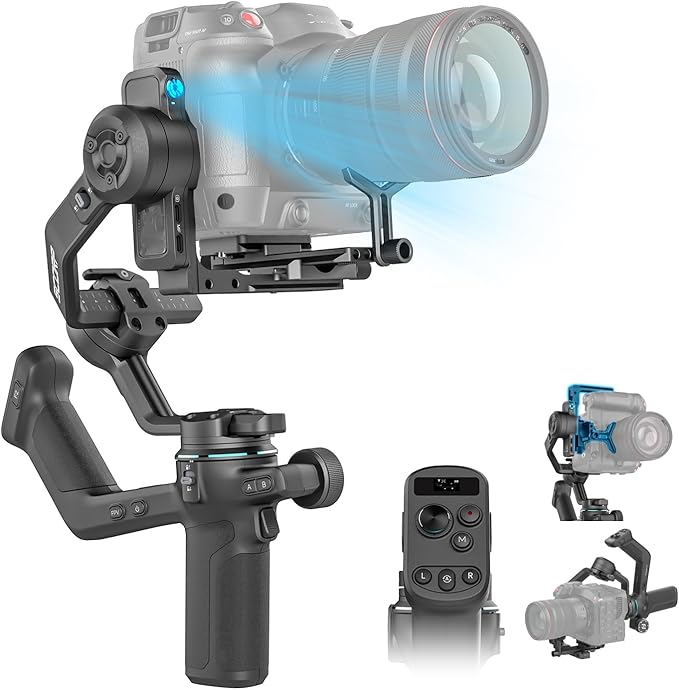 FeiyuTech SCORP-C2 AI Face Tracker Camera Gimbal,3-Axis Stabilizer for DSLR/Mirrorless Camera,for Sony Canon Panasonic Nikon Fujifilm Sigma BMPCC,Native Vertical Shoot,Max 7.72lbs,Smart Track