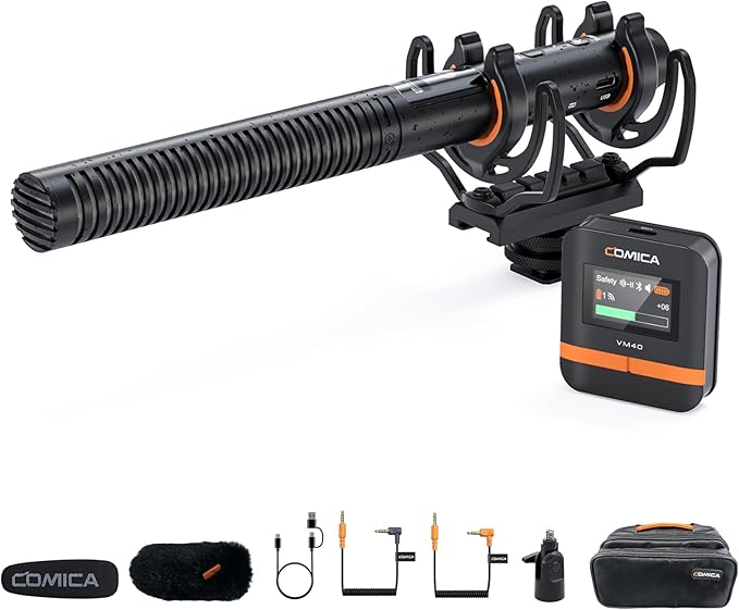 COMICA VM40 Shotgun Microphone – 48kHz/32-bit Float Recording, Wired & Wireless Modes, 32GB Onboard Storage – Compatible with Canon, Nikon, Sony Cameras & Camcorders for YouTube, Interviews & Filming
