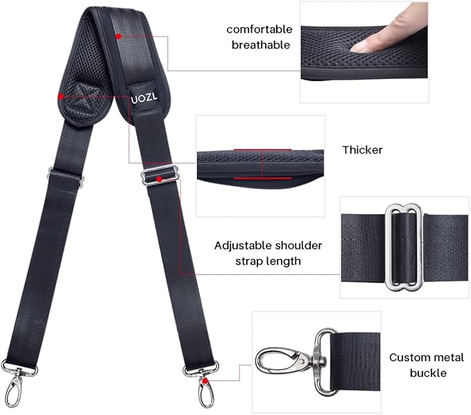 Shoulder Straps 79 inch, Adjustable Thick Soft Fixed Shoulder Pad for Laptop Bag, Messenger Bag, Tool Bag, Luggage