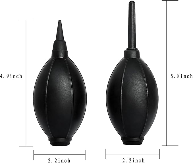 VVEASIER Silicone Soft Tip Manual Air Blower,Dust Cleaner for DSLR,Camera Lens,Camera Sensor,LCD,Keyboard,Watch,Coffee Machine,Cleaning Air Blower (Long+Short Nozzle)