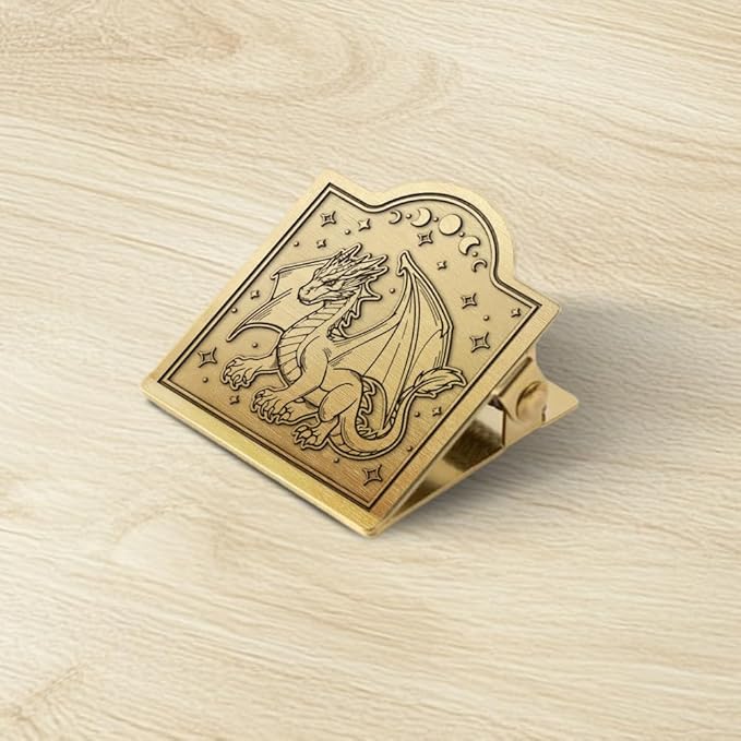 ANATTASOUL Journal Clip Vintage Dragon Metal Brass Clips, Decorative Heavy Duty Journal Page Holder Clips for Book, Paper, Bookmark