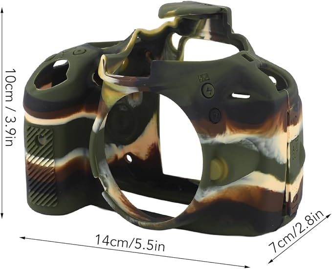 Silicone Camera Case for D3100, Shock Proof Rubber Protective Body Skin Cover Bag for D3100 (Camouflage)