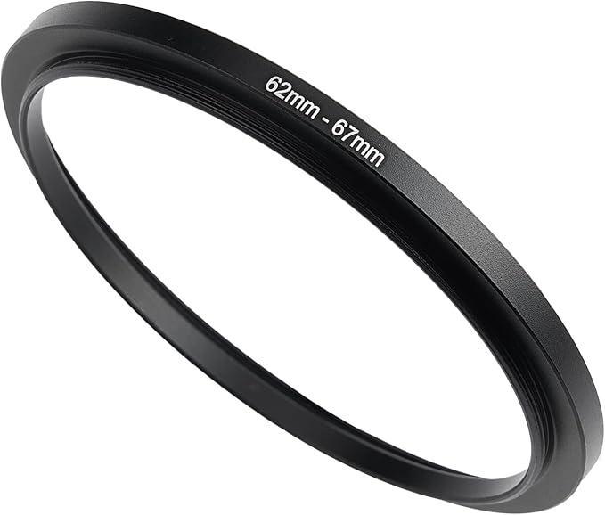 62mm to 67mm Step Up Ring Filter Adapter Applicable to All Brands of UV ND CPL Filter (62mm-67mm)