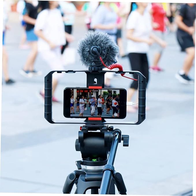 Smartphone Video Rig Handheld Camera Holder for Mobile Filmmaking Compatible with Smartphones Durable Frame for Vlogging and Recording