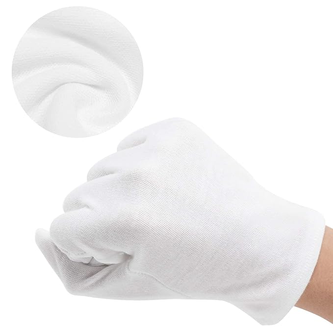 ENPOINT 20 Pairs Archival Photo Gloves, White Work Gloves for Art Handling Working Photography Cloth Gloves Liners Bulk for Handling Jewelry, Film, Photo, Coin Collectors, Metal Inspection Men & Women