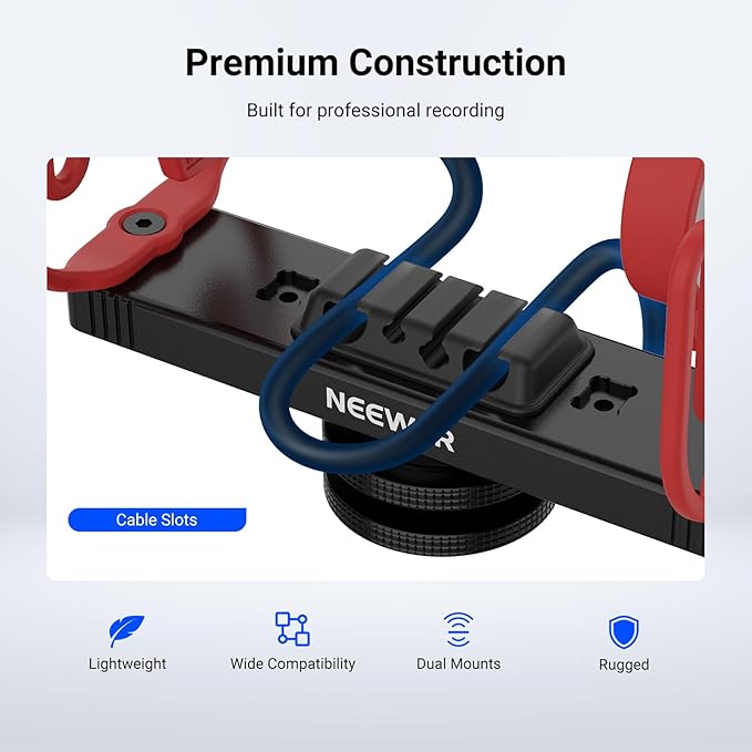 NEEWER Microphone Shock Mount, Adjustable Cold Shoe Mic Holder for Camera, Boom Pole, Tripod Accessories Compatible with Rode NTG Series Sennheiser MKE600 Audio Technica AT875R, MH2
