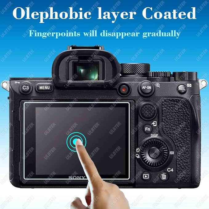 ULBTER Screen Protector for Sony alpha a7II A7III A7 III A7 II A7R IV A7R III A7R II & Hot Shoe Cover [3+2Pack] 0.3mm 9H Hardness Tempered Glass Cover Anti-Scrach Anti-Fingerprint Anti-Bubble