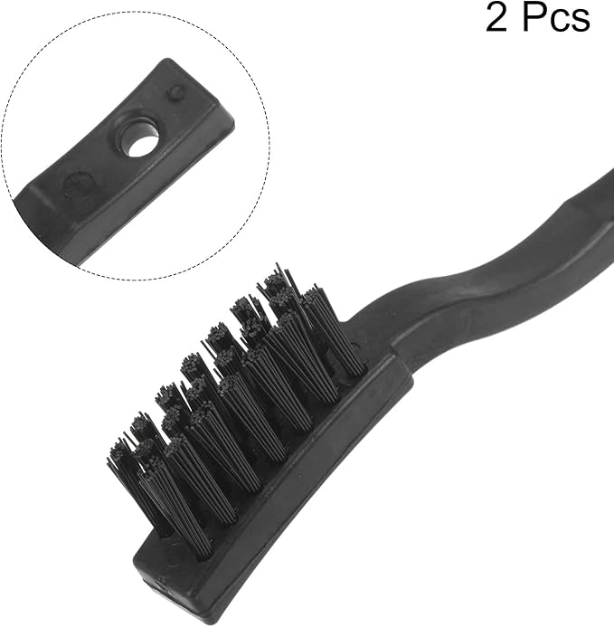 uxcell 2 Pcs Anti Static ESD Brush Portable Plastic Handle Nylon Lab Cleaning Brushes for Electronics Keyboard PCB BGA Repair Soldering, 15x30mm Bristles