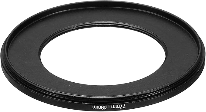 PATIKIL 77mm-49mm Metal Step Down Ring, Camera Lens Filter Adapter Ring Aluminum Filter Adapter Ring for Camera Lenses Hood, Black