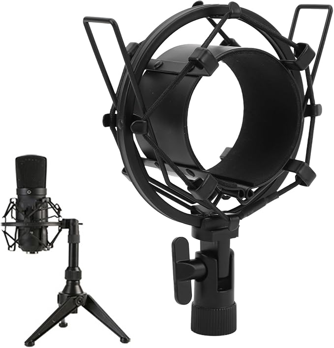 Microphone Shock Mount, Universal Shockmount For Microphones 55-60Mm In Diameter, Anti Vibration and Noise Mic Clip Holder Mount with Soft Pad