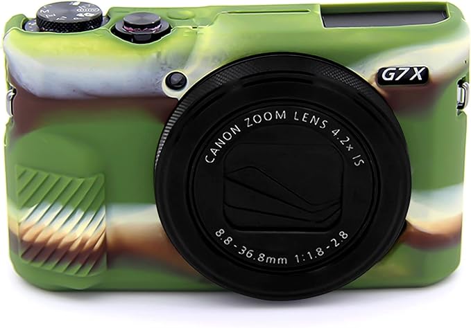 Easy Hood G7X Mark II Case G7X Camera Silicone Case, Soft Silicone Protective Cover for Canon Powershot G7X Mark II DSLR Camera (Camo)