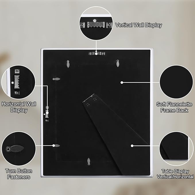 8x10 White Picture Frame Vintage Antique Gothic Baroque Design with Mat for 5x7 or 8 x 10 Photos, Wall or Tabletop Display, Retro Home Decor Accent for Weddings & Family Photos