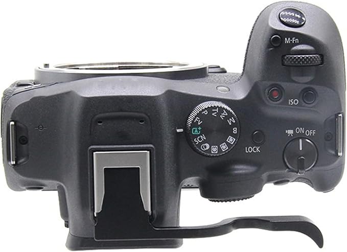 Metal Camera Hot Shoe Thumbs Up Grip Handle Grip Compatible with Canon EOS R7/R8/R50/R6II Top Finger Hand Grip Quick Release Plate(Black)
