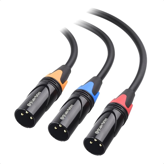 Cable Matters 3-Pack Color-Coded Premium Shielded XLR Cables - 10ft, Oxygen-Free Copper (OFC) XLR Microphone Cable Male to Female, Black