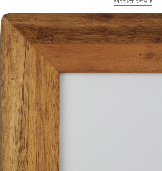 Picture Frame 5x7 Inch,Rustic Wood Photo Frames with Real Glass,Wall Hanging and Tabletop Standing,Vertical or Horizontal Display (Brown)