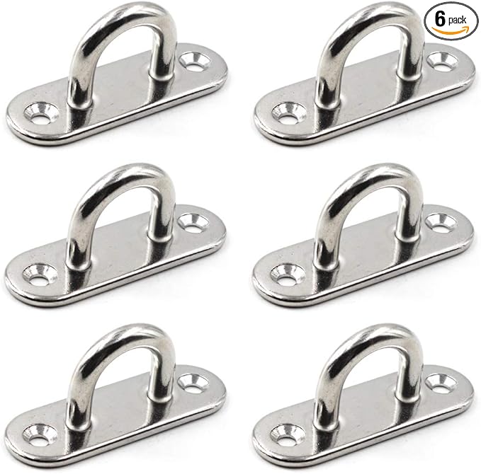 Ceiling Wall Mount Hook Heavy Duty Anchor 5mm 3/16" 304 Stainless Steel Great for Yoga Swings Hammocks/Boat Rigging/Marine Deck Hardware/Suspension Training Straps