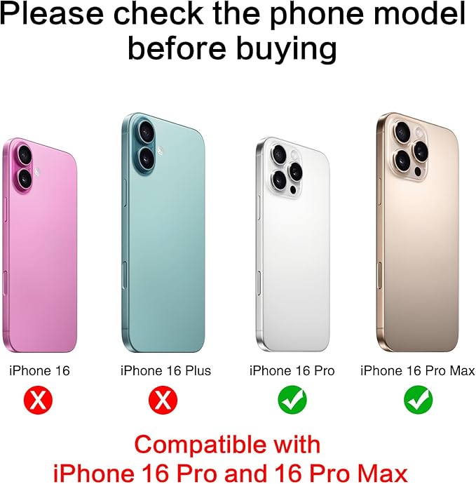 ASDAWN Back Rear Camera Lens Glass Replacement for iPhone 16 Pro 6.3 inches and iPhone 16 Pro Max 6.9 inches Camera Lens replacement with Pre-Installed Adhesive + Repair Tool Kit + Installation Manual