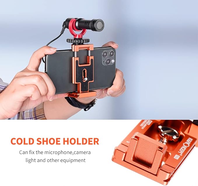 K&F Concept Aluminum Alloy Quick Release Plate with 1/4 Inch Screw for Camera, Cage, Cellphone etc (Orange)