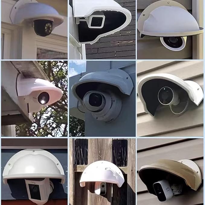 BeElion Universal Sun Rain Shade Surveillance Camera Shield Protection Cover for Nest/Ring/Dome/Bullert Outdoor CCTV Security Camera Protector (Black)