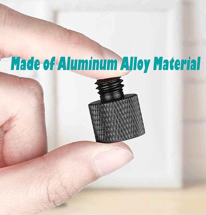 Aluminum Alloy 1/4 to 3/8 & 3/8 to 1/4 Camera Tripod Adapter - Male to Female Screw for Camera, Mount, Monitor