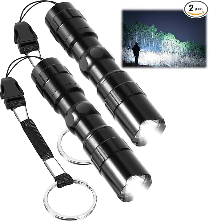 2 Pack LED Flashlights, Tactical Flashlight Mini with High Lumen, Camping Handheld Pen Light, Powerful Super Bright Versatile Flash Light for Outdoor, Home, Cycling, Hiking, Emergency