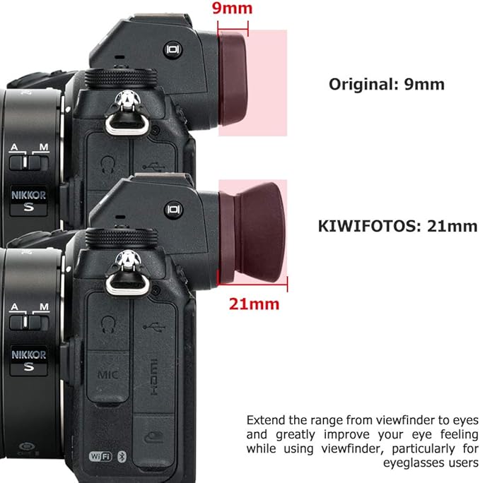 Kiwifotos DK-29 Long Soft Viewfinder Eyecup Eyepiece for Nikon Z5 II Z5II Z6III Z6 III Z7II Z7 II Z6II Z6 II Z7 Z6 Z5 Mirrorless Cameras, Replaces Nikon DK-29 Eyecup Eye Cup