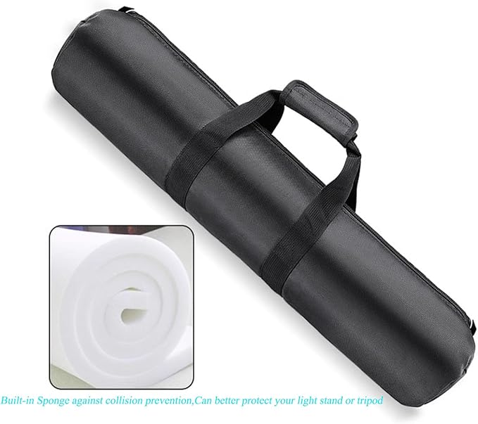 43x5x5 inch/110x13x13cm Tripod Carrying Case Heavy Duty Oxford Package Bag with Shoulder Strap Padded for Light Stand, Tripod, Monopod, Umbrella, Softbox, Boom Stand,Mic Stand