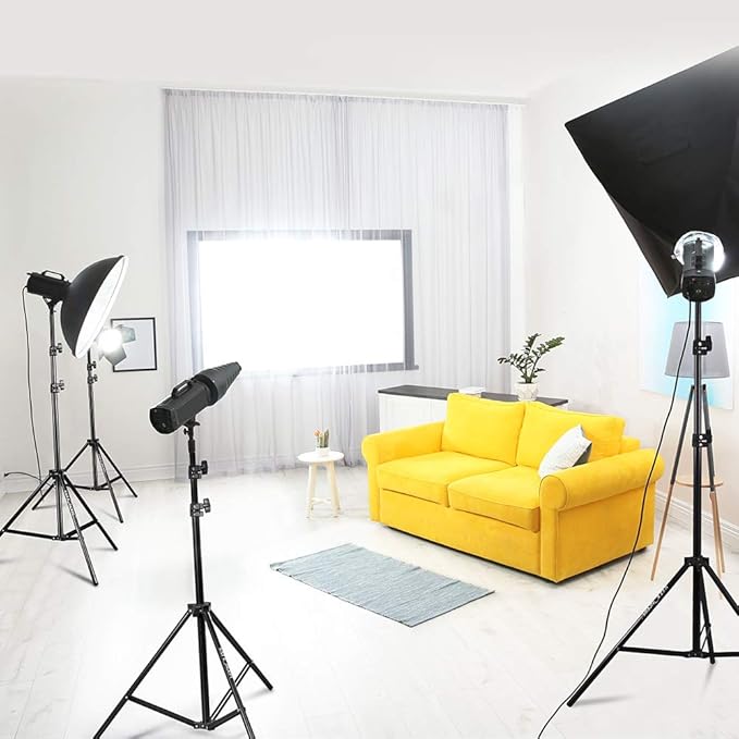 K&F CONCEPT Aluminum Light Stands for Photography, 78.8'' Adjustable Lighting Tripod Stand for Reflectors, Softboxes, Photo Studio Speedlight, Ring Light, Umbrellas, Flash Stand, 2 Pack