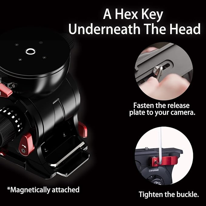IFOOTAGE Video Tripod Head K7,Professional Heavy Duty,Five Step Dynamic Balance,Aluminum Alloy Fluid Head,Compatible for Sony G Master QR Plate,Content Creation,Vlogging,Video,Max Payload 15.4lb/7KG
