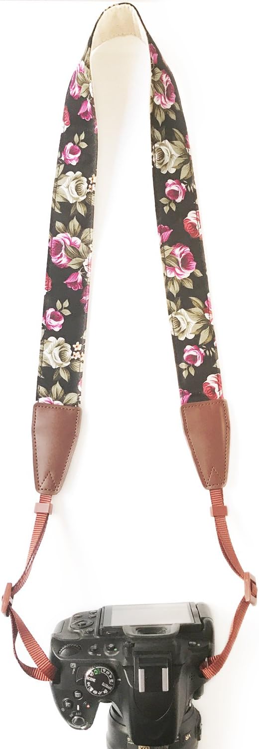 Alled Camera Strap Neck, Adjustable Vintage Floral Camera Straps Shoulder Belt for Women/Men,Camera Strap for Nikon/Canon/Sony/Olympus/Samsung/Pentax ETC DSLR/SLR