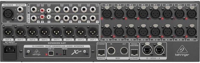 Behringer X32 RACK 40-Input, 25-Bus Digital Rack Mixer with 16 Programmable Midas Preamps, USB Audio Interface and iPad/iPhone* Remote Control