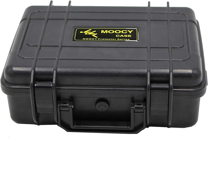 MOOCY 10" Small Hard Case with Customizable Foam Insert, 10.8x8.6x3.7 - Watertight Airtight Crush-Resistant Case for Pistol, Camera, Microphone & Electronics