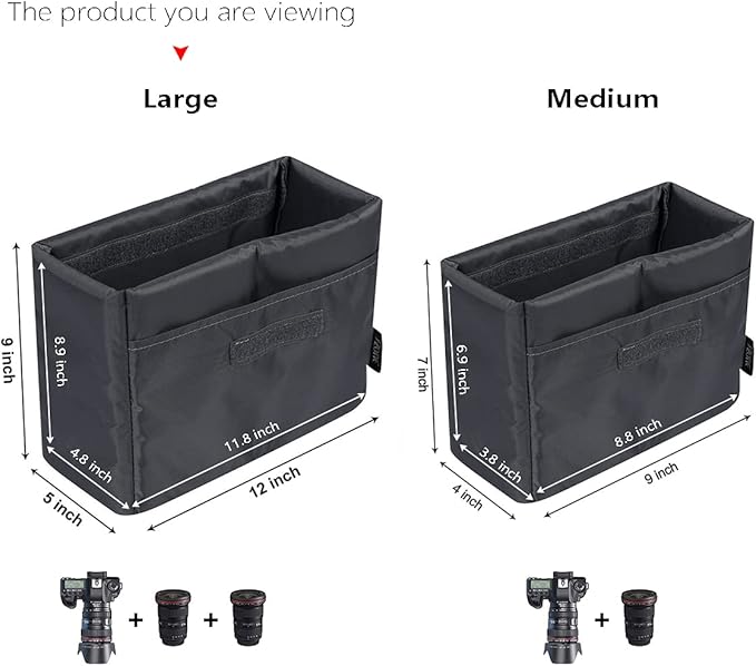 S-ZONE Waterproof Shockproof Foldable Camera Insert Bag Lens Cases Canon Nikon