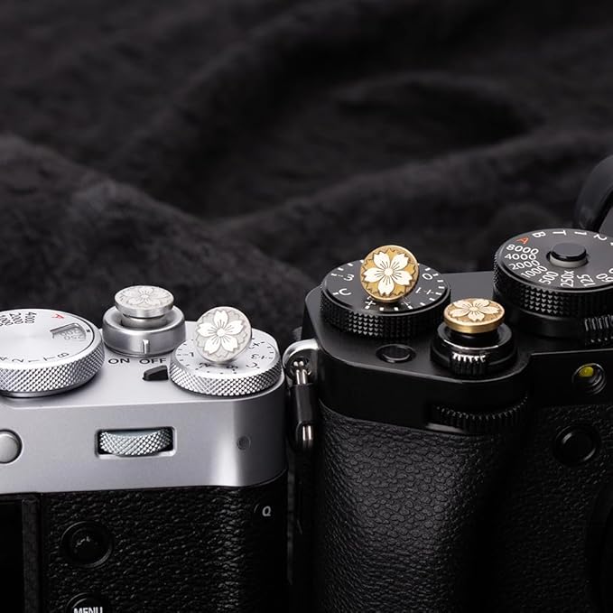 DBZZ Camera Shutter Button for Fuji X-T5 X-T3ii X-T200 X-T4 (2 Silver and 2 Brass)