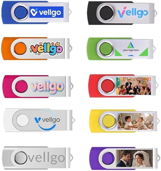 25pcs 4GB Custom USB Flash Drive with Personalized Logo for Promotion, Customized USB Thumb Drive, Bespoke Bulk USB Drive (10 Color Options)