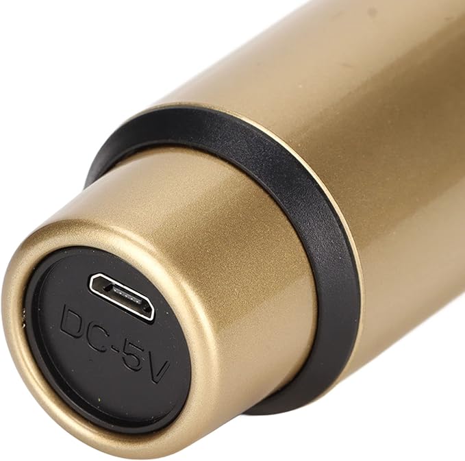 Handheld Microphone, Plug and Play Karaoke Wireless Microphone 50m Receiving 600Hz to 800KHz Multipurpose for Home (Gold)