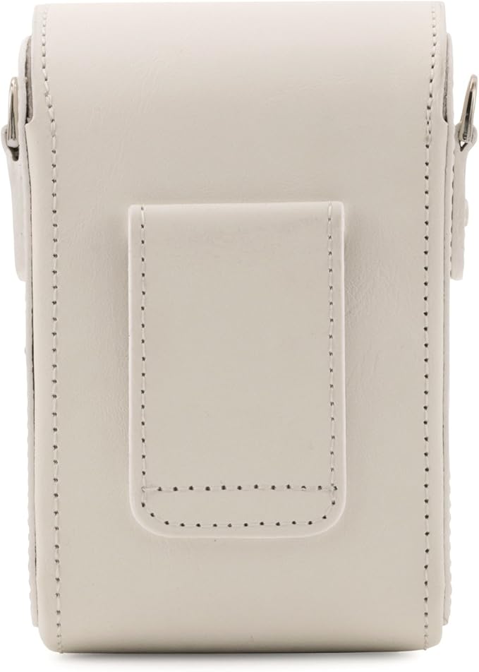 MegaGear Leather Camera Case with Strap compatible with Sony Cyber-shot DSC-RX100 V, Panasonic Lumix DMC-ZS45, DMC-ZS50, Nikon Coolpix P340, Canon PowerShot S120, Nikon Coolpix L28, White (MG1417)