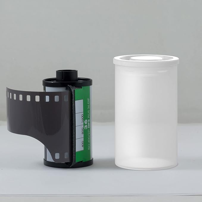 Houseables Film Canisters with Caps, Film Canisters, 35mm Case, Containers with Lids, Cannister for Rockets, Empty Camera Reel Holder, Coin Storage, White, Plastic, Bottle, 8oz, 2"H x 1"W, 180PK, Bulk