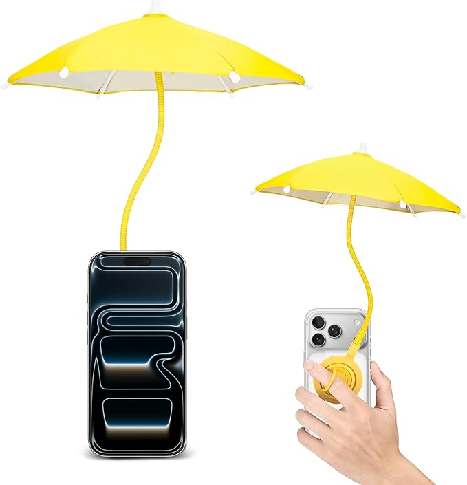 Magnetic Cell Phone Umbrella for Sun,Universal Cute Phone Sunshade Shield Cover with 360°Adjustable & Rotatable Phone Ring,Outdoor Anti-reflective Phone Sun Visor for Magsafe Cell Phone/Android/Kindle