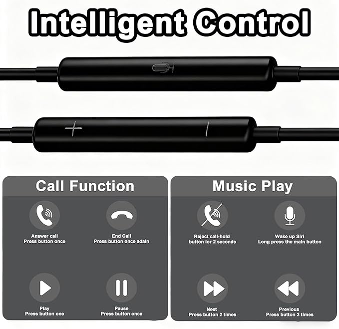 2 Packs USB C Headphones for iPhone 16/15 Phone Earbuds with Microphone & Volume Control HiFi Stereo Type C Earphones for Galaxy S23/S22/S21/S20/Ultra Note 10/20, for Pixel 7/6/6a/5/4,for OnePlus 9 8