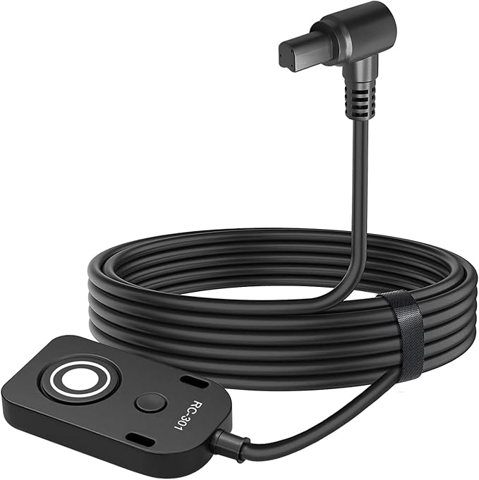 for Canon R5C Video Cable Release Cable Remote Camera Small Shutter Release Remote Control RC301-N3 196.8 "Extended Cable Remote Wired Button R5 5d 5d3 5d4 1dxii 6d 6d2 7d (RC301-N3 196.8in/5m)