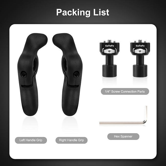 StarGrip Camera Side Handle Grip for DSLR & Mirrorless Cage, 360° Adjustable Ergonomic Handgrip Pair with 1/4” Screw, Compatible with Smartphone Rig, Monitor & Video Camera