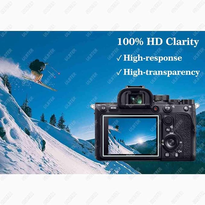 ULBTER Screen Protector for Sony alpha a7II A7III A7 III A7 II A7R IV A7R III A7R II & Hot Shoe Cover [3+2Pack] 0.3mm 9H Hardness Tempered Glass Cover Anti-Scrach Anti-Fingerprint Anti-Bubble