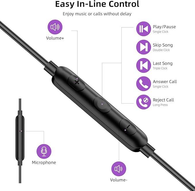 APETOO USB C Wired Earbuds for iPhone 17 16 15 Pro, Magnetic Type C Headphones with Mic Volume Control for Samsung S25 S26 S23 S22, Stereo Noise Canceling In-Ear Ear Buds for iPad 10 Pixel 9 8, Purple