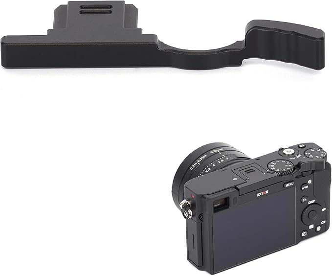 RX1R III Metal Thumb UP Grip for Sony RX1RIII RX1R3 RX1RM3 Digital Camera, Hot Shoe Full-Coverage Thumb Rest Support Holder, Not Affect The Use of Camera Buttons, Dial (Black)
