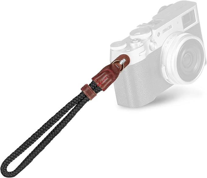 MegaGear MG939 Cotton Camera Hand Wrist Strap Comfort Padding, Security for All Cameras (Small23cm/9inc), Black