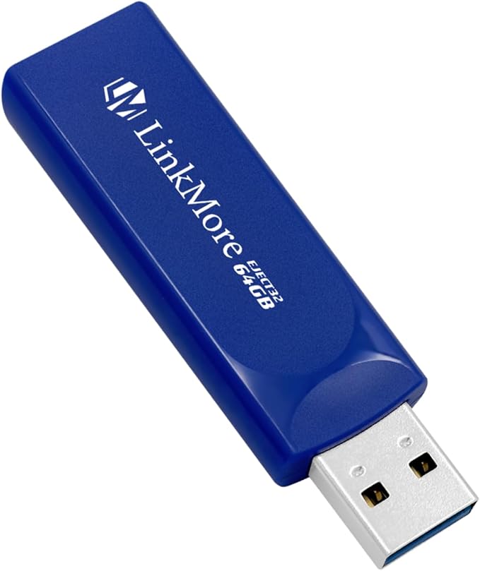 LinkMore EJECT32 64GB USB 3.2 Flash Drive, Read Speed up to 100MB/s, Retractable Design Thumb Drive