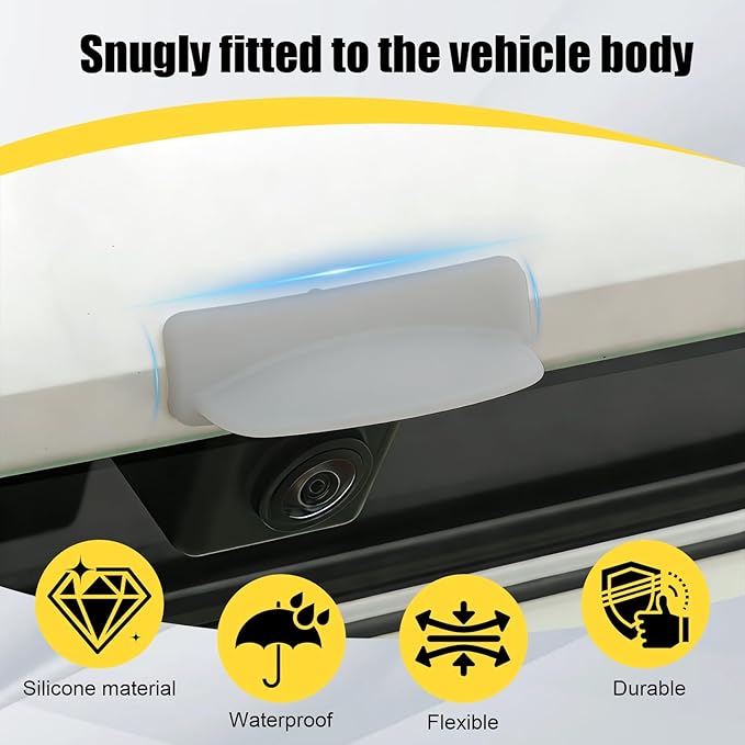 Car Backup Camera Rain Shield, Reversing Rear View Camera Anti-Rain Cover, Non-Destructive Adhesion, Universal Reversing Protector Sticker for Cars, Trucks, SUVs, Grey